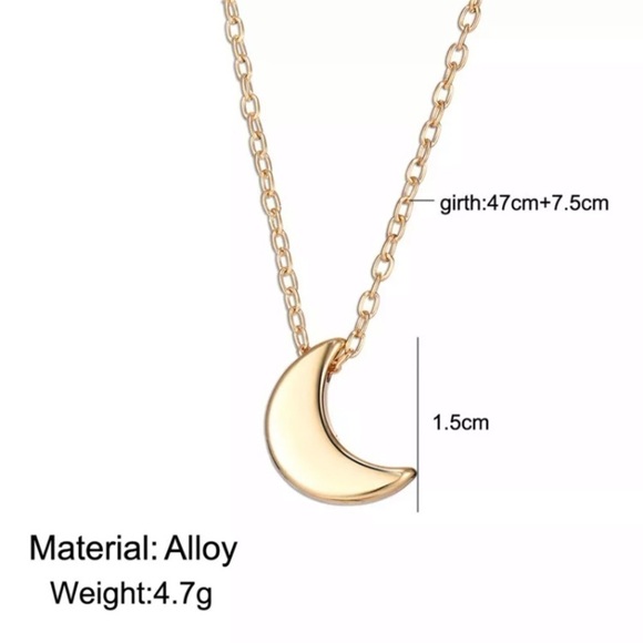 NEW Cute Dainty Gold Moon Necklace - Picture 5 of 6